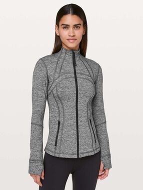 Lululemon Athletica Heathered Gray Full-Zip Athletic Jacket Size S